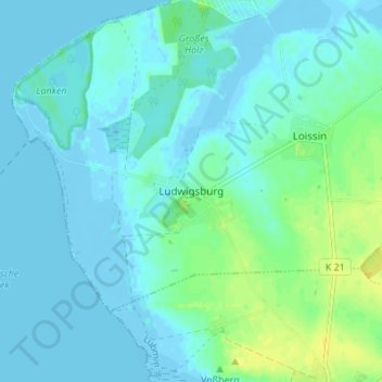 Ludwigsburg topographic map, elevation, terrain