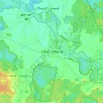 Milkel topographic map, elevation, terrain