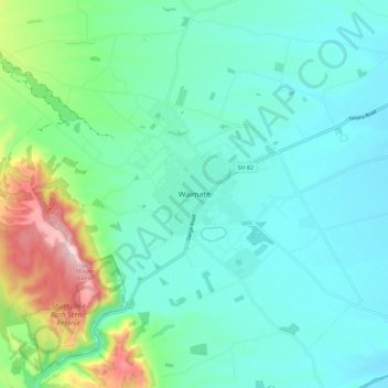 Waimate topographic map, elevation, terrain