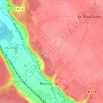 Le Bosc Anglier topographic map, elevation, terrain