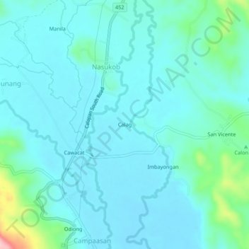 Calag topographic map, elevation, terrain