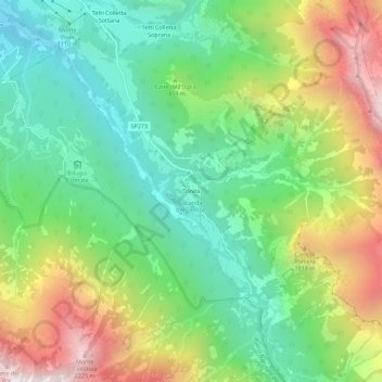 Trinità topographic map, elevation, terrain