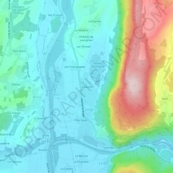 La Saume topographic map, elevation, terrain