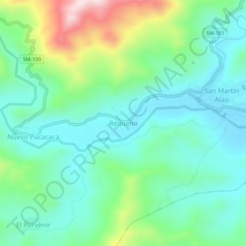 Requena topographic map, elevation, terrain