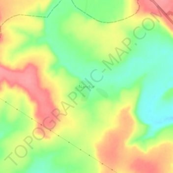 Nandur topographic map, elevation, terrain