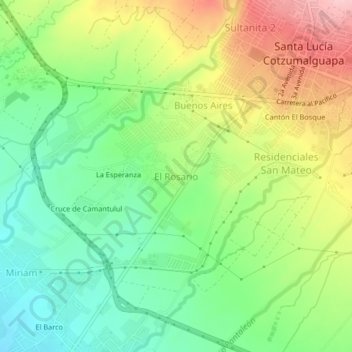 El Rosario topographic map, elevation, terrain