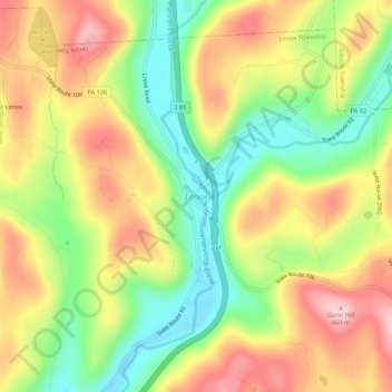 Lenox topographic map, elevation, terrain