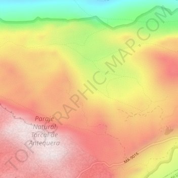 Torcal de Antequera topographic map, elevation, terrain