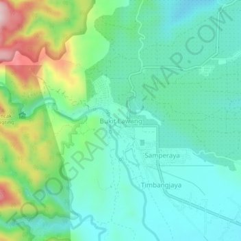 Bukit Lawang topographic map, elevation, terrain