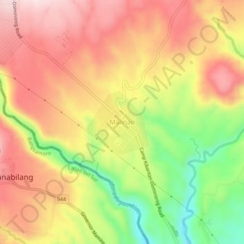 Malinao topographic map, elevation, terrain