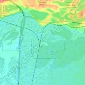 Matanuska topographic map, elevation, terrain