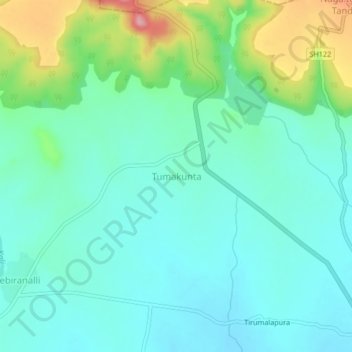 Tumakunta topographic map, elevation, terrain
