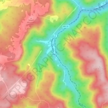 Bellwood topographic map, elevation, terrain