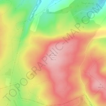 Bransley Hill topographic map, elevation, terrain