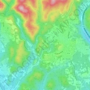 Mornerona topographic map, elevation, terrain