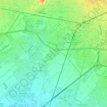 Grumellina topographic map, elevation, terrain