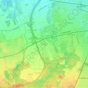 Gut Freiham topographic map, elevation, terrain
