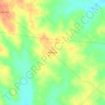 Greenvine topographic map, elevation, terrain
