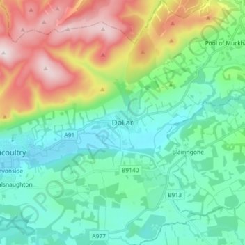 Dollar topographic map, elevation, terrain