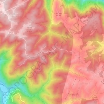 Fassinoro topographic map, elevation, terrain