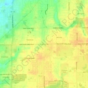 Green Valley topographic map, elevation, terrain