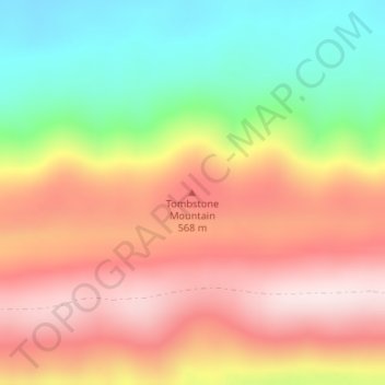 Tombstone Mountain topographic map, elevation, terrain