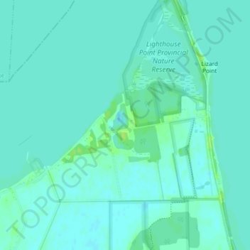 Pelee Island topographic map, elevation, terrain