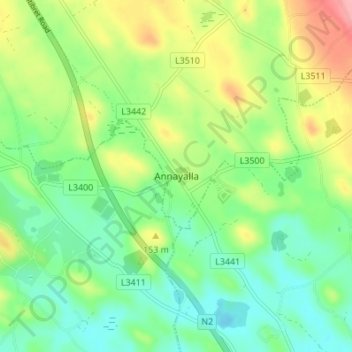 Annayalla topographic map, elevation, terrain