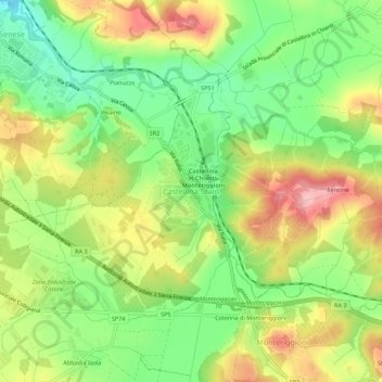Castellina Scalo topographic map, elevation, terrain