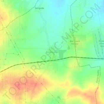 Kondakal topographic map, elevation, terrain