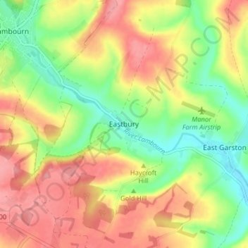 Eastbury topographic map, elevation, terrain