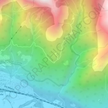 Alpe Lut topographic map, elevation, terrain