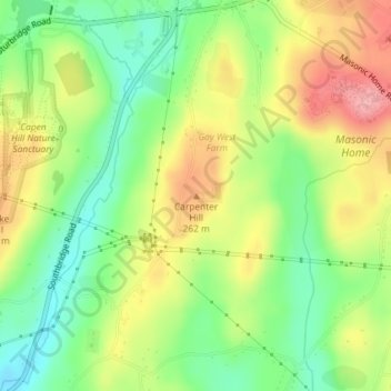 Carpenter Hill topographic map, elevation, terrain