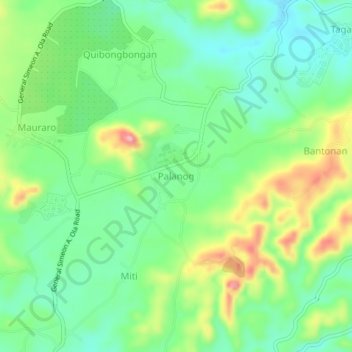 Palanog topographic map, elevation, terrain