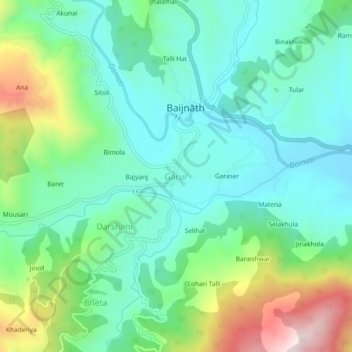 Garur topographic map, elevation, terrain