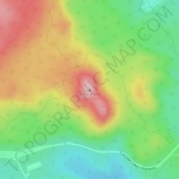 Vista Butte topographic map, elevation, terrain