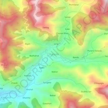 Kataula topographic map, elevation, terrain