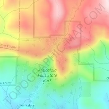 Amicalola Falls topographic map, elevation, terrain