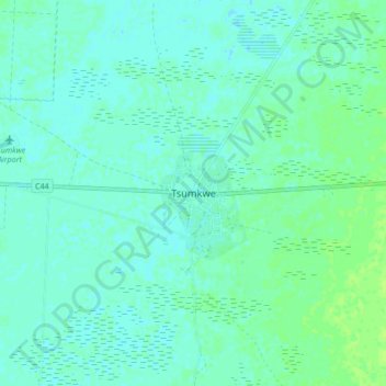 Tsumkwe topographic map, elevation, terrain