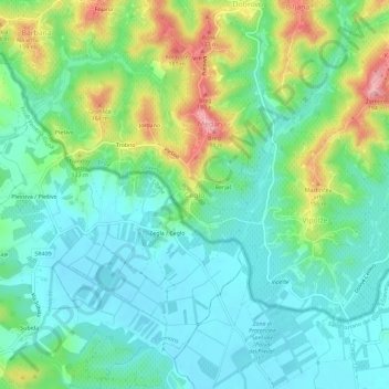Ceglo topographic map, elevation, terrain