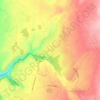 Ağırnas topographic map, elevation, terrain