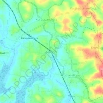 Manjoor topographic map, elevation, terrain