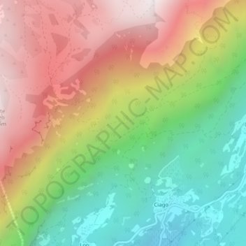 Piani de Porcil topographic map, elevation, terrain