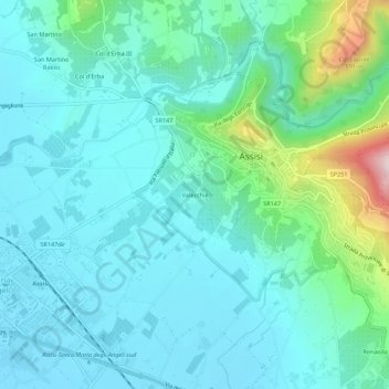 Valecchie topographic map, elevation, terrain