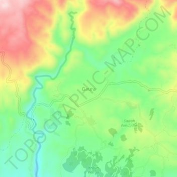 Gaura topographic map, elevation, terrain