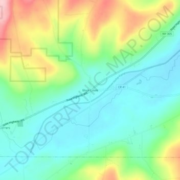 Black Creek topographic map, elevation, terrain