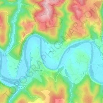 Seuzac topographic map, elevation, terrain