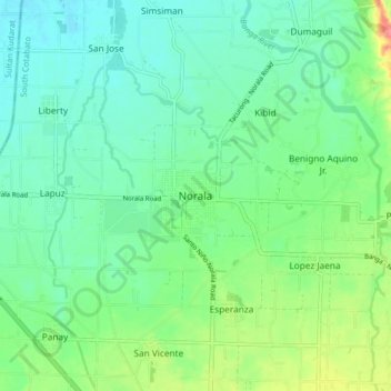 Norala topographic map, elevation, terrain