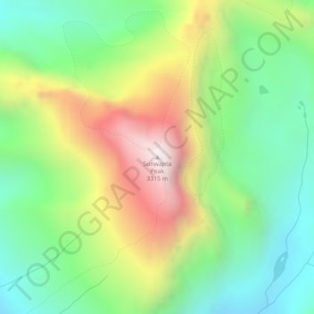 Sunwapta Peak topographic map, elevation, terrain