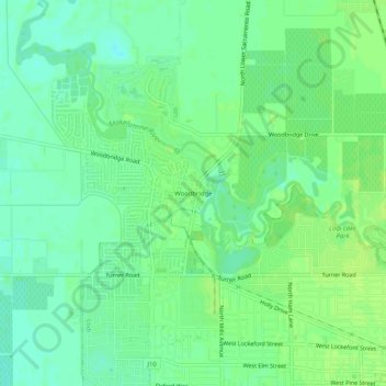 Woodbridge topographic map, elevation, terrain